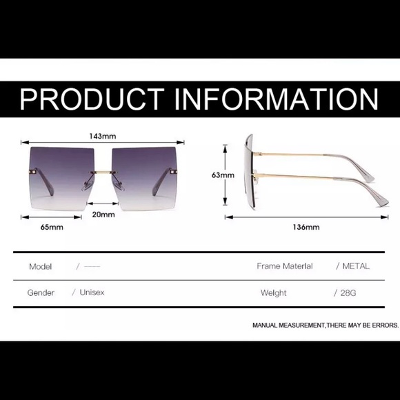 Black Square Oversized Sunglasses - Picture 6 of 7